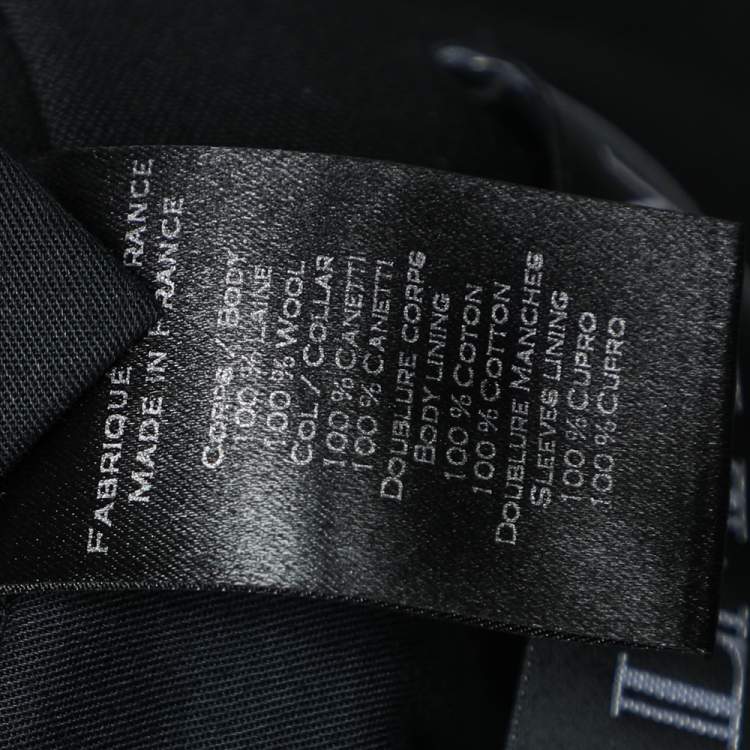 Pre Owned Balmain Black Wool Embellished Neck Open Front Jacket M