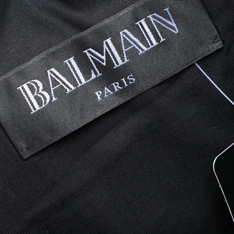 مملوكة مسبقًا Balmain Black Wool Button Front Blazer M