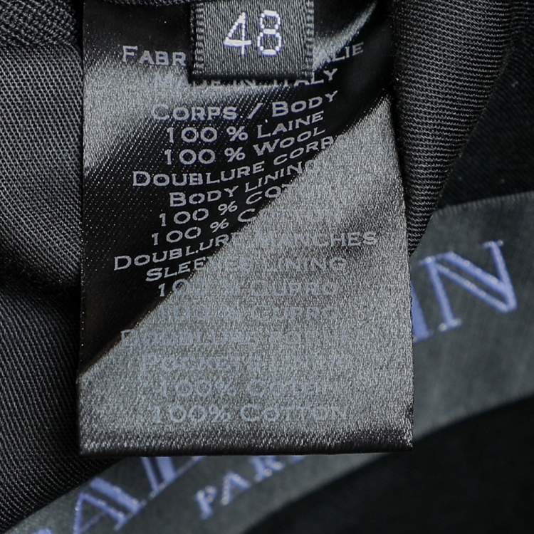 مملوكة مسبقًا Balmain Black Wool Button Front Blazer M