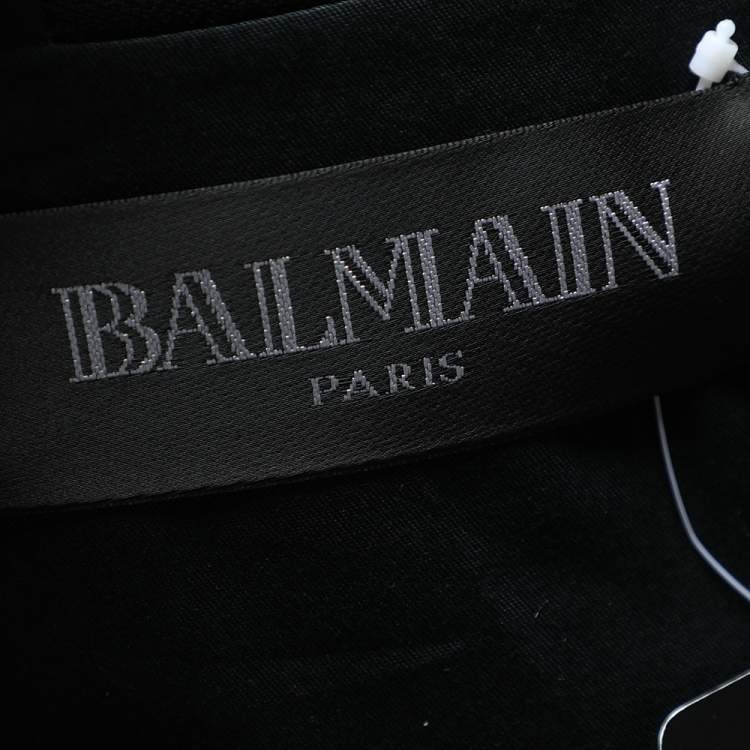 Pre Owned Balmain Black Wool & Embellished Detailed Single Breasted Blazer M 