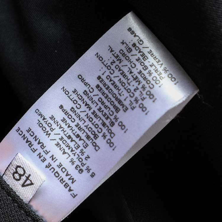 Pre Owned Balmain Black Wool & Embellished Detailed Single Breasted Blazer M 