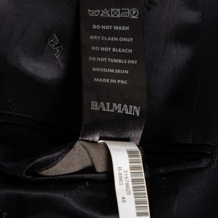 Pre Owned Balmain Black Wool Double Breasted Blazer M