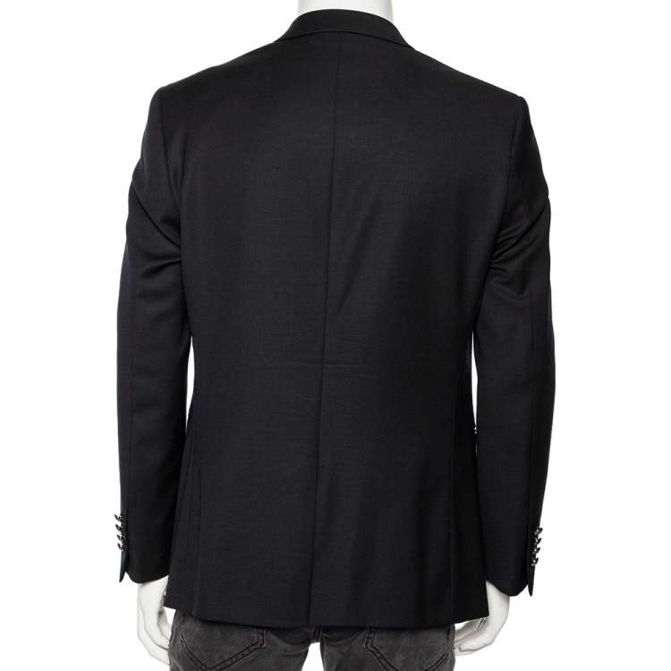 Pre Owned Balmain Black Wool Double Breasted Blazer M