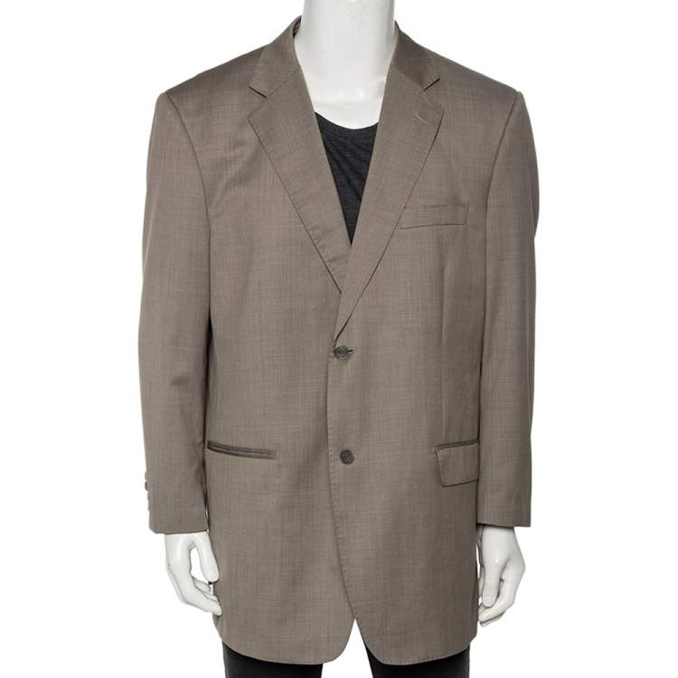 Pre Owned Balmain Vintage Grey Wool Single Breasted Blazer XXXXL 