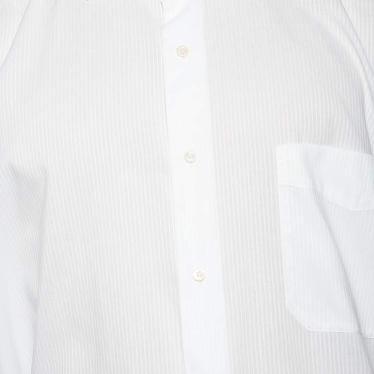 Pre Owned Balmain White Cotton Button Front Shirt 3XL