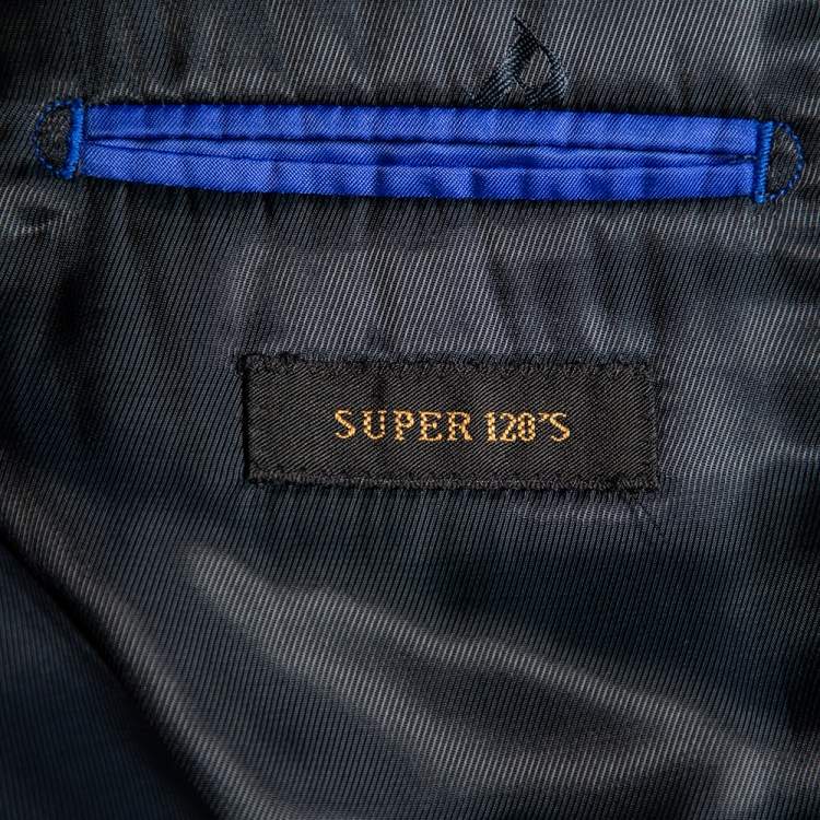 Pre Owned Balmain Navy Blue Wool Button Front Blazer M
