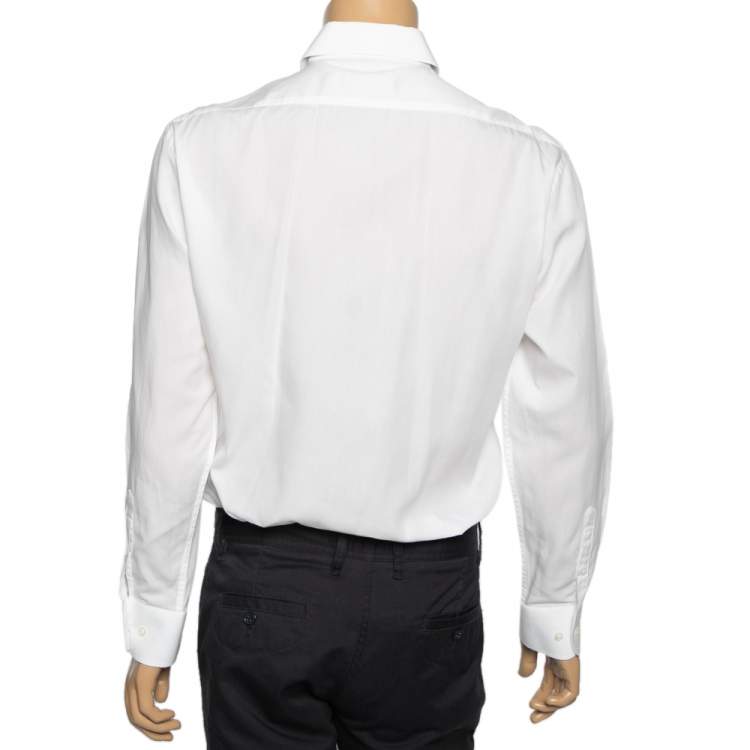 Pre Owned Balmain White Cotton Button Front Shirt XL 