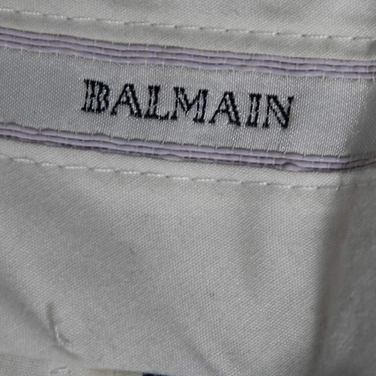 Pre Owned Balmain Vintage Charcoal Grey Wool Regular Fit Single Breasted Suit XXXL