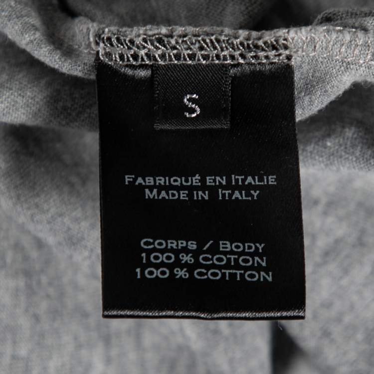 Pre Owned Balmain Grey Cotton Crew Neck Short Sleeve T-Shirt S