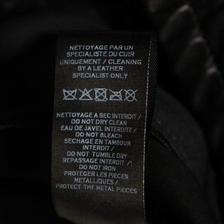 Pre Owned Balmain Black Lamb Leather Biker Trousers L