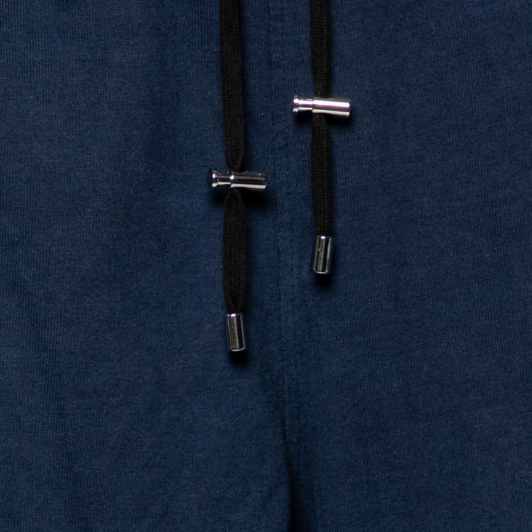 Pre Owned Balmain Navy Blue Cotton Jogger Pants S