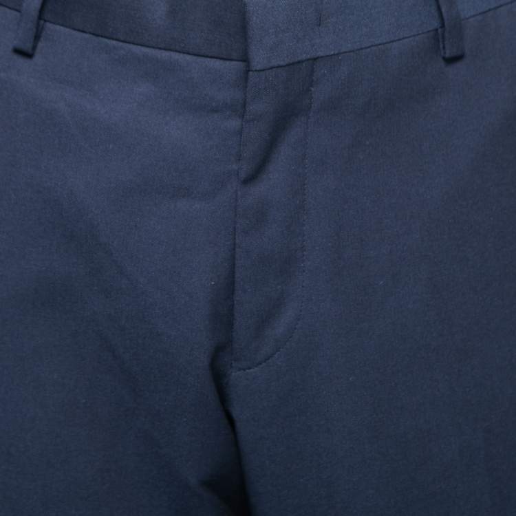 Pre Owned Balmain Midnight Blue Wool 7 Slim Fit Regular Trousers XL