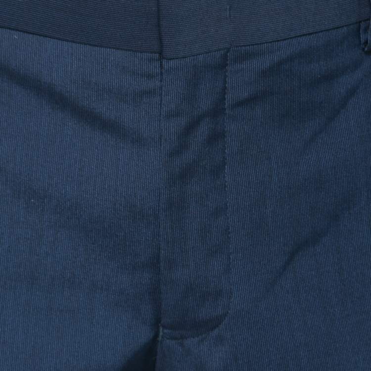 Pre Owned Balmain Blue Tencel Slim Fit Trousers XL