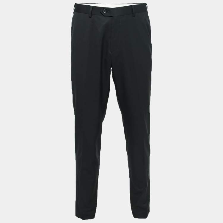 Pre Owned Balmain Black Wool Tailored Pants XL