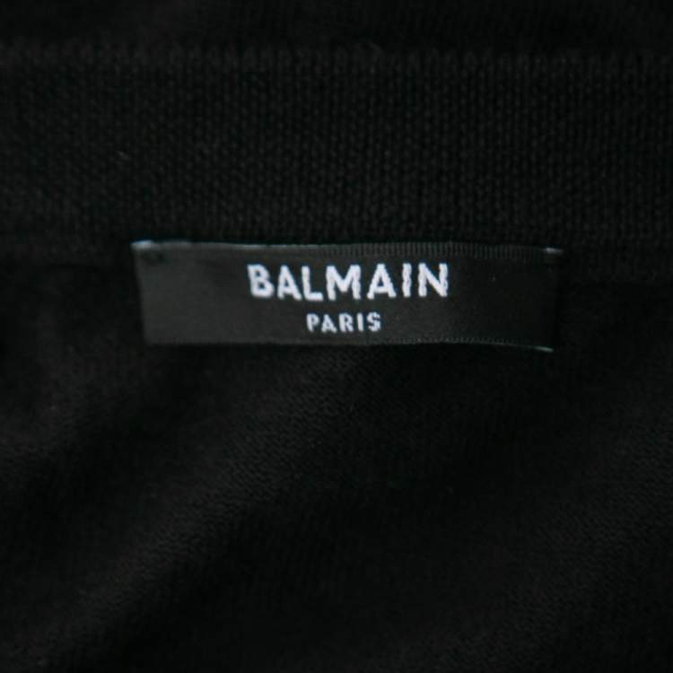 Pre Owned Balmain Black Cashmere Pullover M