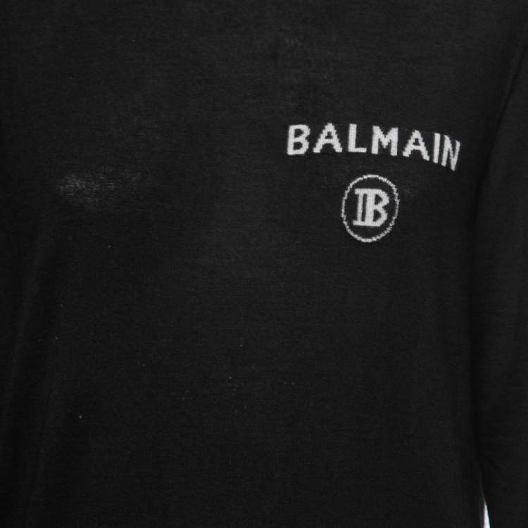 Pre Owned Balmain Black Cashmere Pullover M