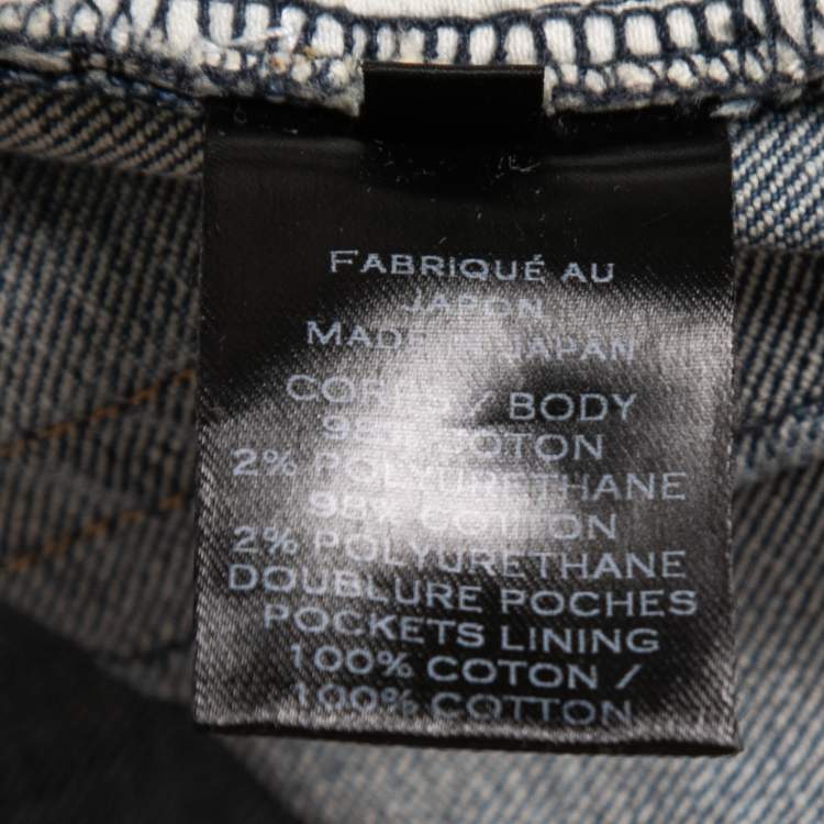 Pre Owned Balmain Blue Denim Biker Jeans L Waist:36"