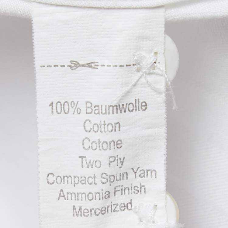 Pre Owned Balmain White Patterned Cotton Full Sleeve Shirt M