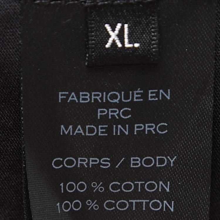 Pre Owned Balmain Black Logo Patch Cotton Crew Neck Half Sleeve T-Shirt XL