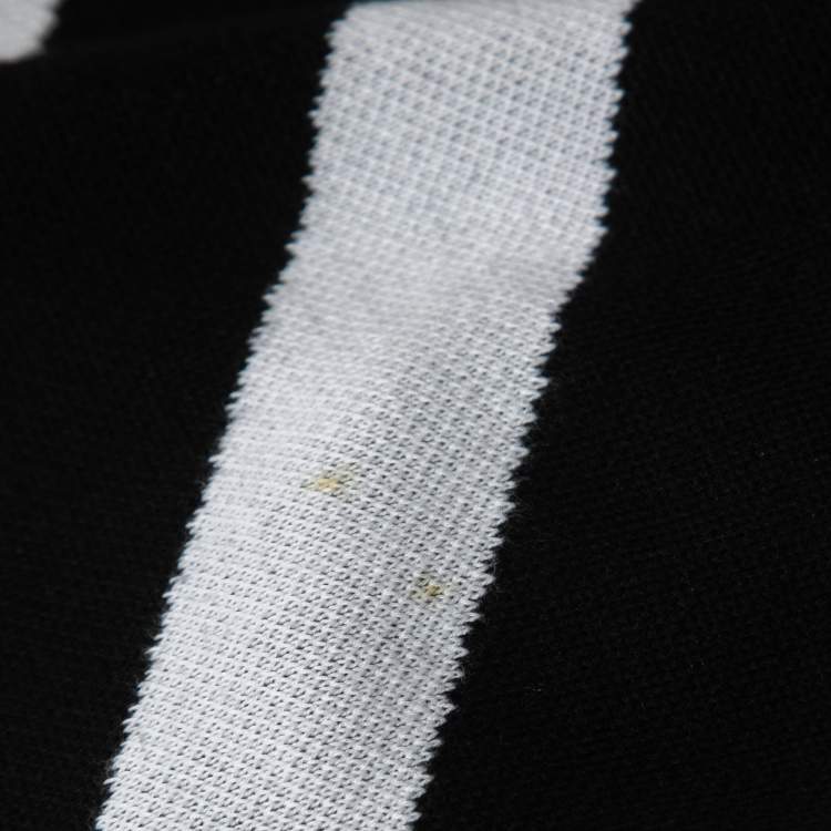 Pre Owned Balmain Monochrome Striped Knit Crew Neck Sweatshirt XS