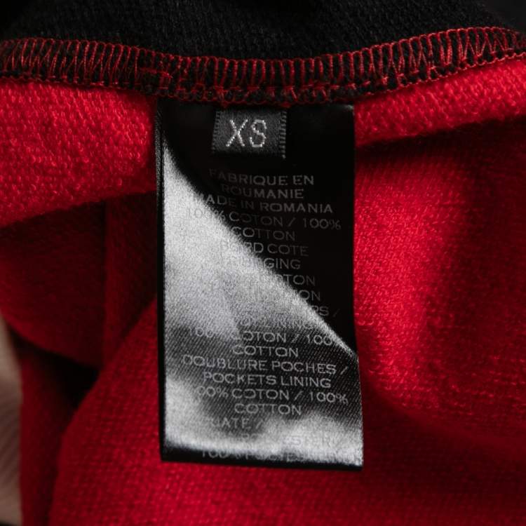 Pre Owned Balmain Red Cotton Quilted Sweatshirt XS