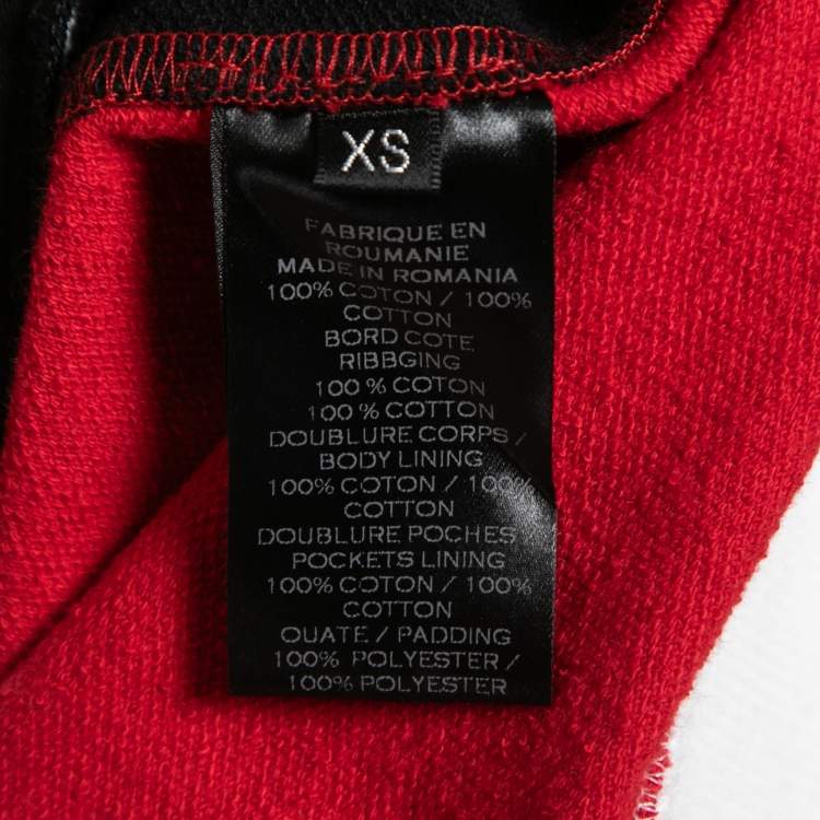Pre Owned Balmain Red Cotton Quilted Sweatshirt XS