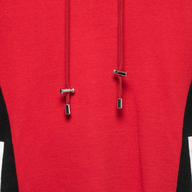 Pre Owned Balmain Red Cotton Quilted Sweatshirt XS
