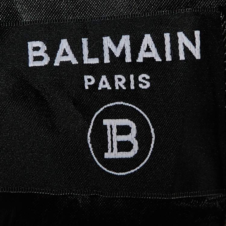 Pre Owned Balmain Navy Blue Pinstriped Wool Double Breasted Blazer L
