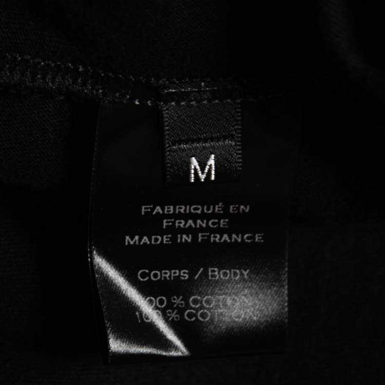 Pre Owned Balmain Black Printed Cotton Knit T-Shirt M
