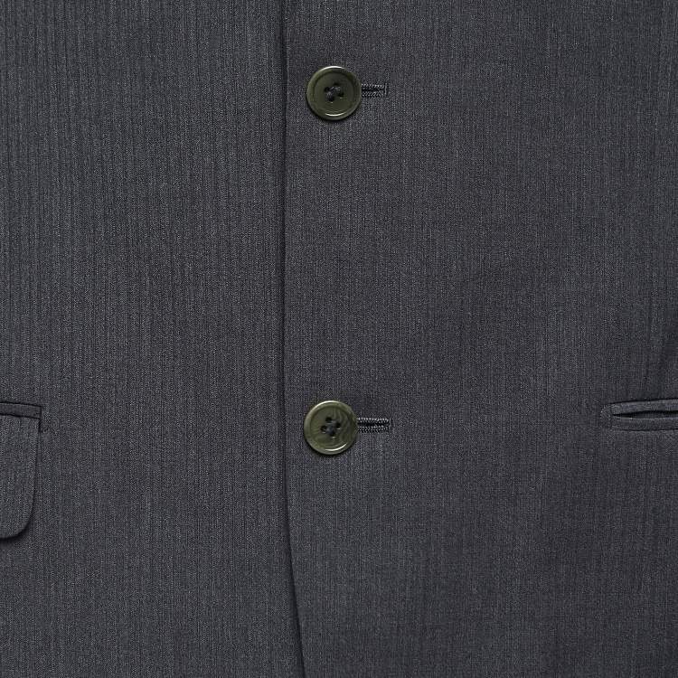 Pre Owned Balmain Grey Wool Single Breasted Slim Fit Blazer XL