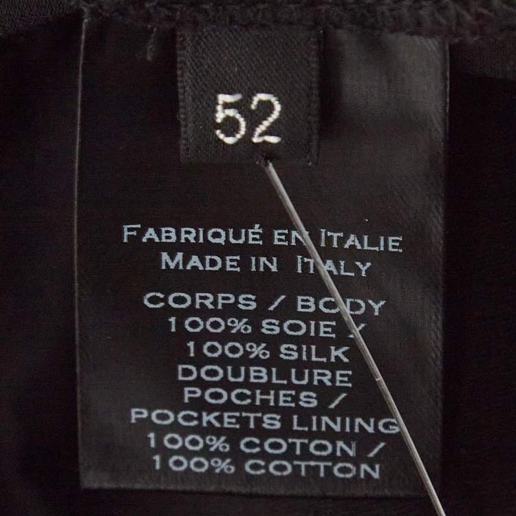Pre Owned Balmain Black Silk Satin Tailored Tuxedo Pants XL