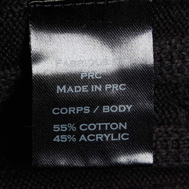 Pre Owned Balmain Black Ribbed Knit Button Front Cardigan M