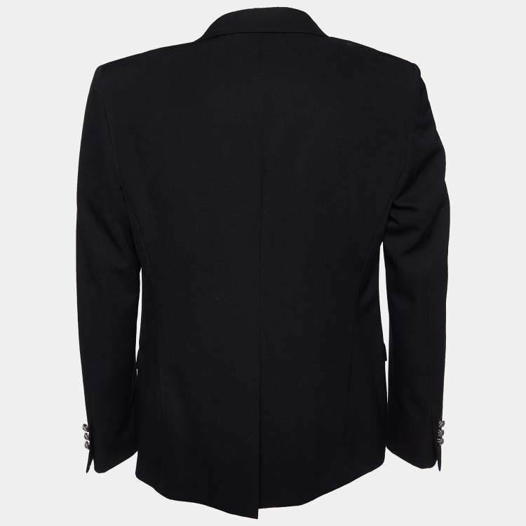 Pre Owned Balmain Black Wool Smoking Jacket L