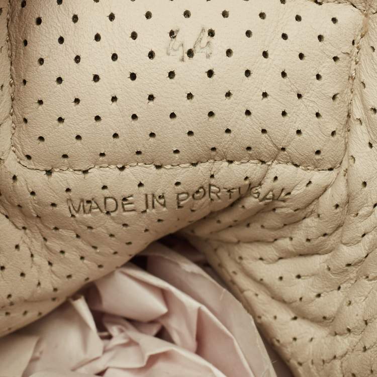 Pre Owned Balmain Size 44 Blue Denim and Suede High Top Sneakers