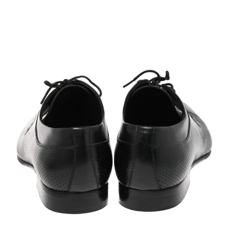 Pre Owned Balmain Black Leather Lace Up Derby Size 43