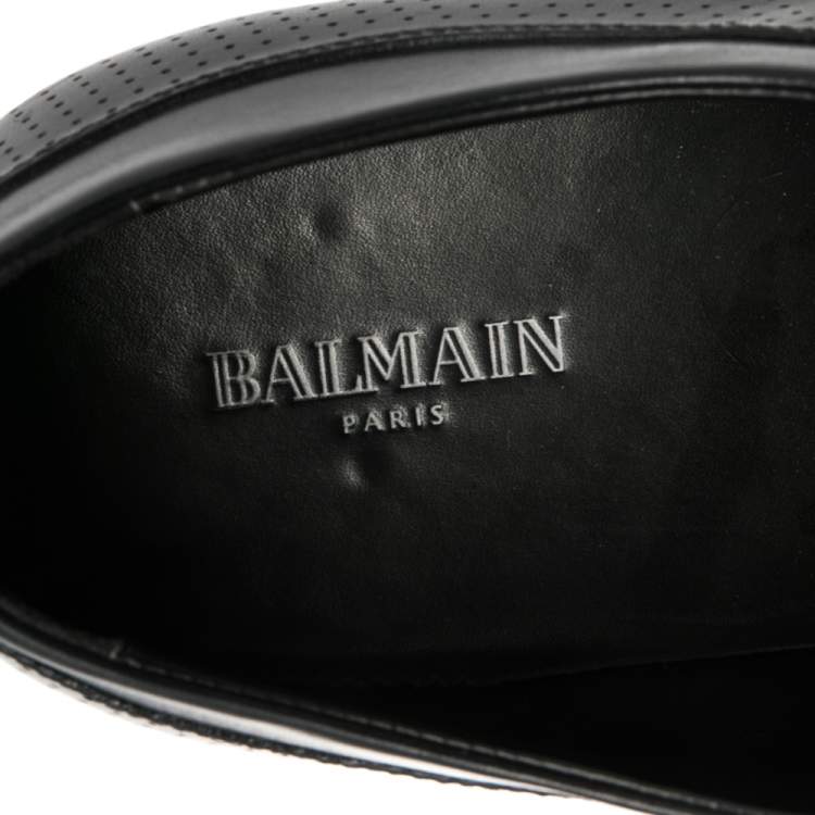 Pre Owned Balmain Black Leather Lace Up Derby Size 43