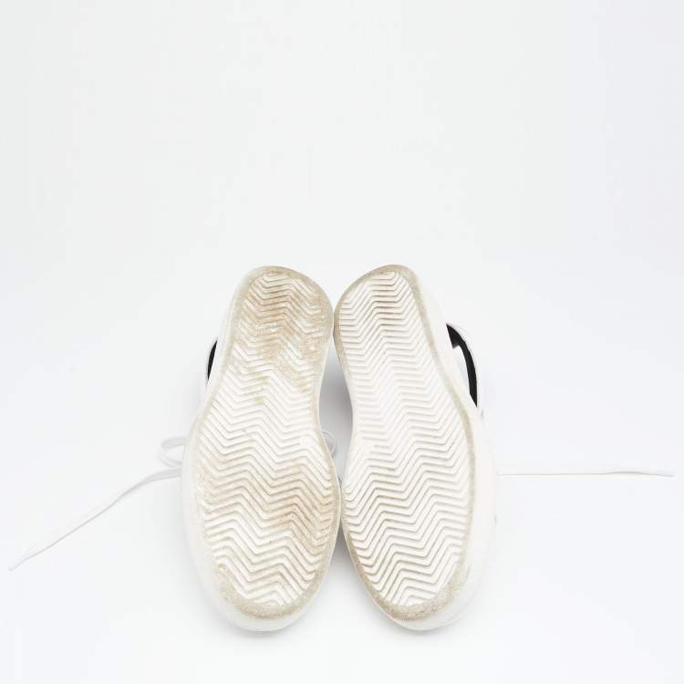 Pre Owned Balmain White Logo Leather Low Top Sneakers Size 40