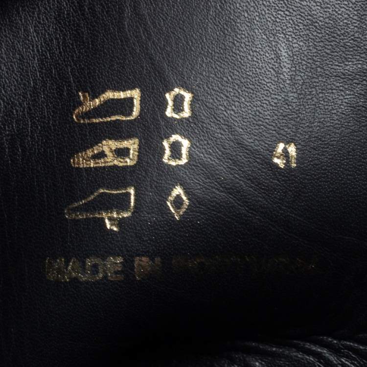Pre Owned Balmain Black Suede Eagle Combat Boots Size 41