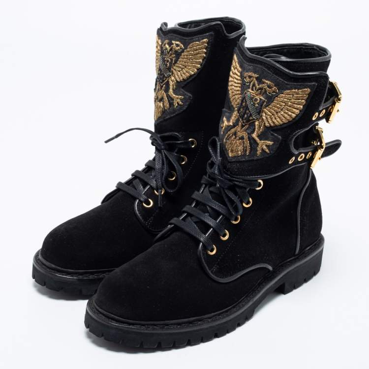 Balmain Leather Combat Boots - ShopStyle