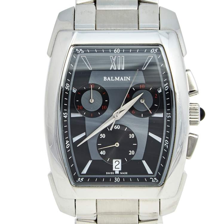 Pre Owned Balmain Grey Stainless Steel Arcade 5741 Men's Wristwatch 38 mm
