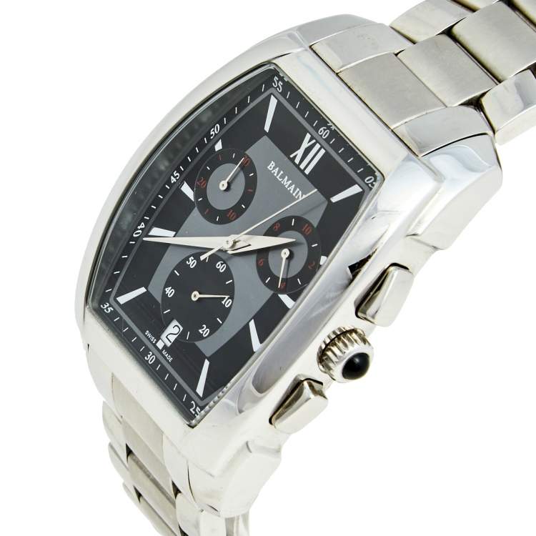 Pre Owned Balmain Grey Stainless Steel Arcade 5741 Men's Wristwatch 38 mm
