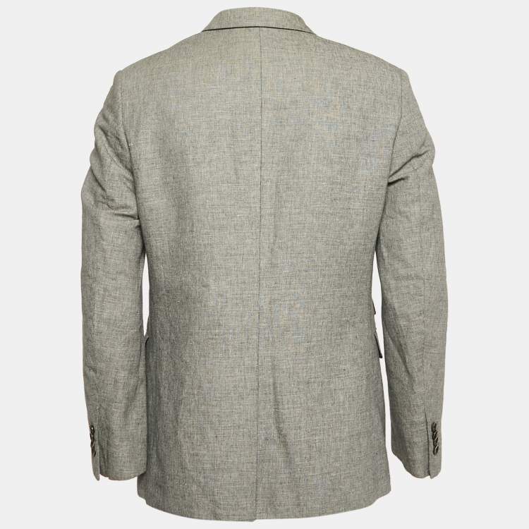 Pre Owned Banana Republic Heritage Grey Button Front Slim Fit Blazer L