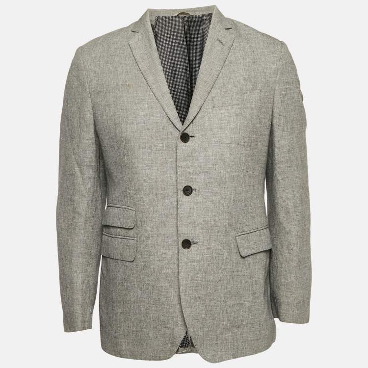 Pre Owned Banana Republic Heritage Grey Button Front Slim Fit Blazer L