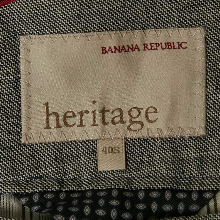 Pre Owned Banana Republic Heritage Grey Button Front Slim Fit Blazer L