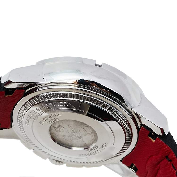 Pre Owned Baume & Mercier Grey Stainless Steel Sultanate Of Oman Edition 65519 Men's Wristwatch 40 mm