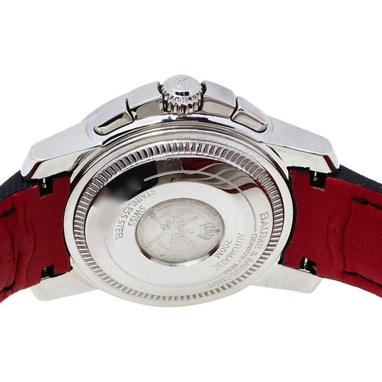 Pre Owned Baume & Mercier Grey Stainless Steel Sultanate Of Oman Edition 65519 Men's Wristwatch 40 mm