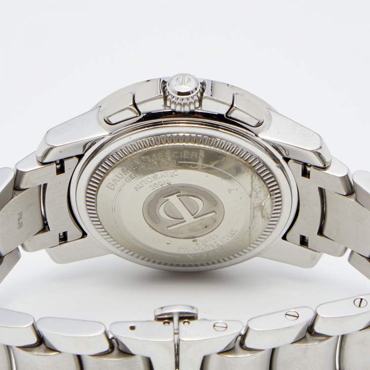 Pre Owned Baume & Mercier Black Stainless Steel Capeland S MOA08502 Men's Wristwatch 42 mm