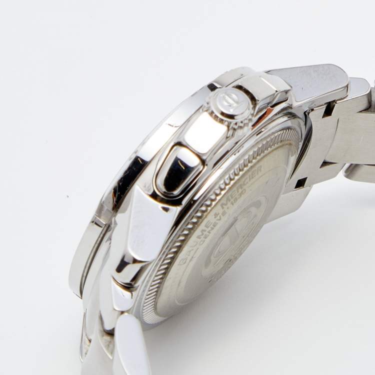 Pre Owned Baume & Mercier Black Stainless Steel Capeland S MOA08502 Men's Wristwatch 42 mm