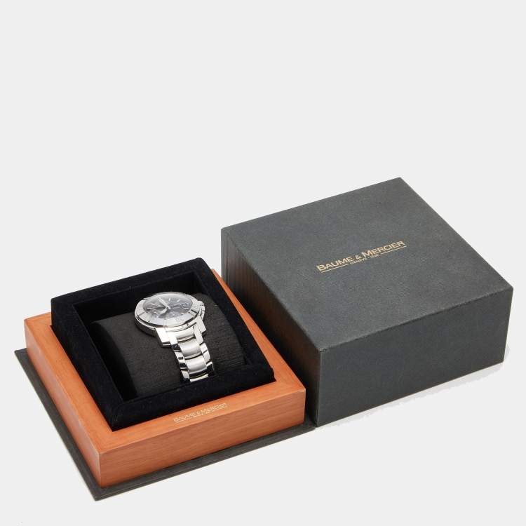 Pre Owned Baume & Mercier Black Stainless Steel Capeland S MOA08502 Men's Wristwatch 42 mm