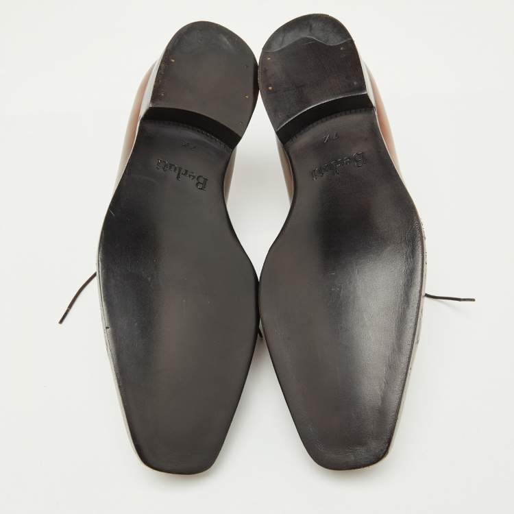 Pre Owned Berluti Brown Leather Lace Up Derby Size 41.5